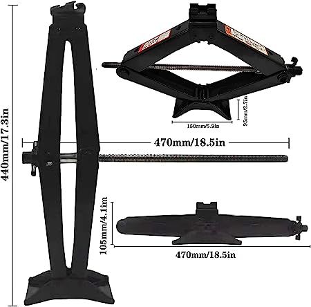 Scissor Jack Max 3 Ton Load Capacity with Jack Socket Drill