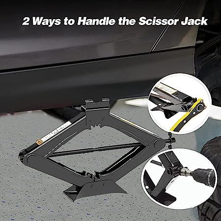 Scissor Jack Max 3 Ton Load Capacity with Jack Socket Drill