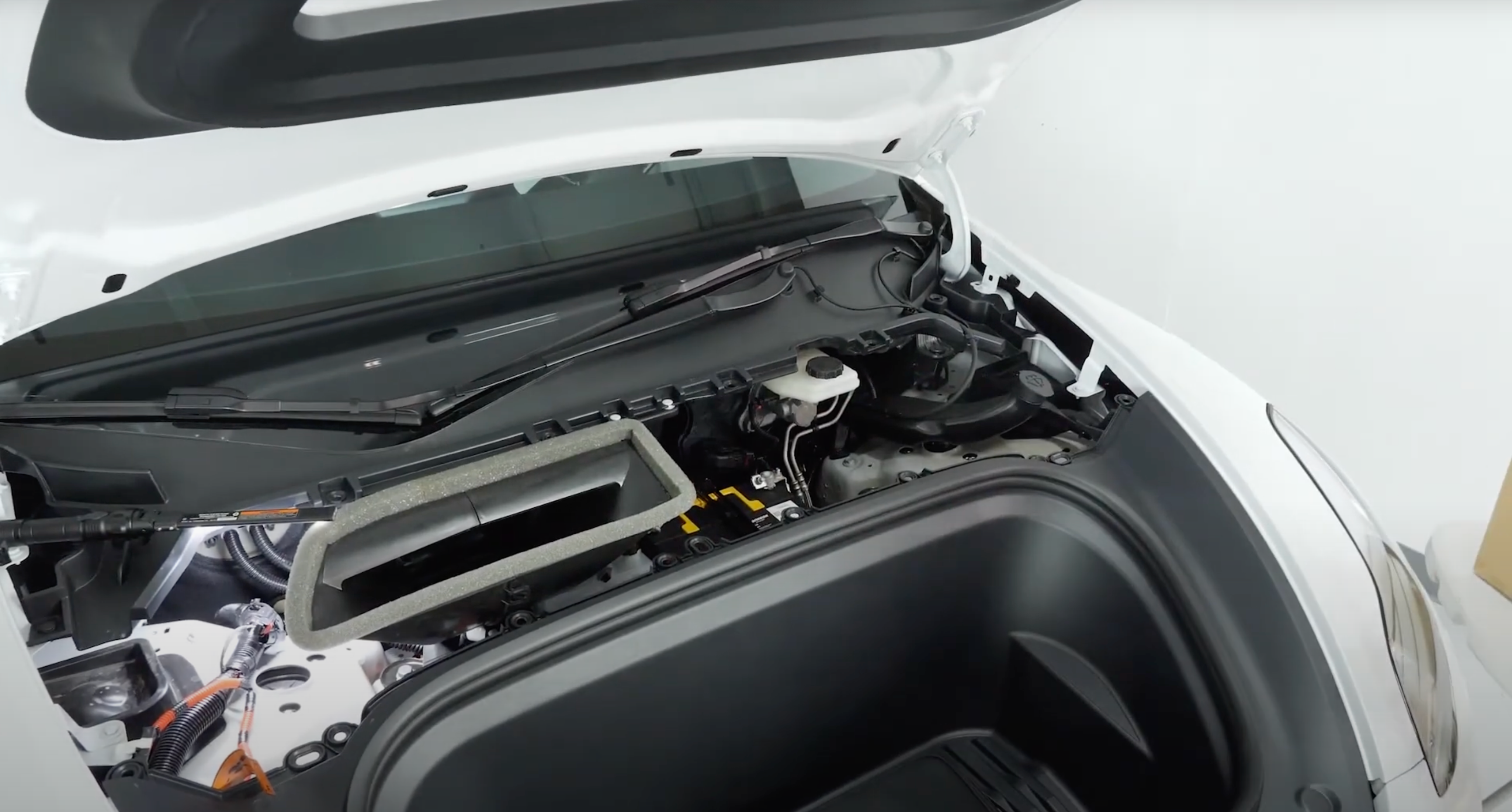 Tesla Model 3 frunk open 12V battery removal DIY steps