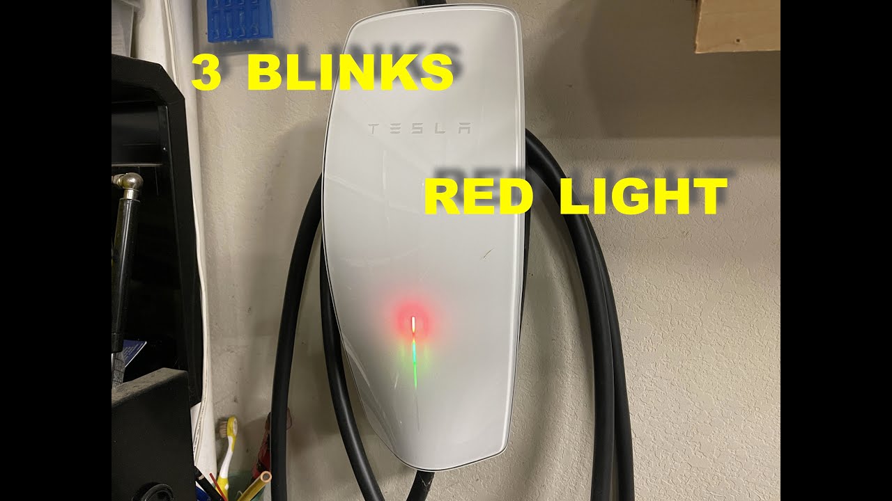 Tesla Wall Connector 3 red blinks light meaning troubleshooting